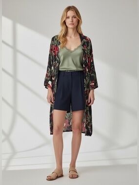 Do Everything In Love Floral Open-Front Kimono Cardigan